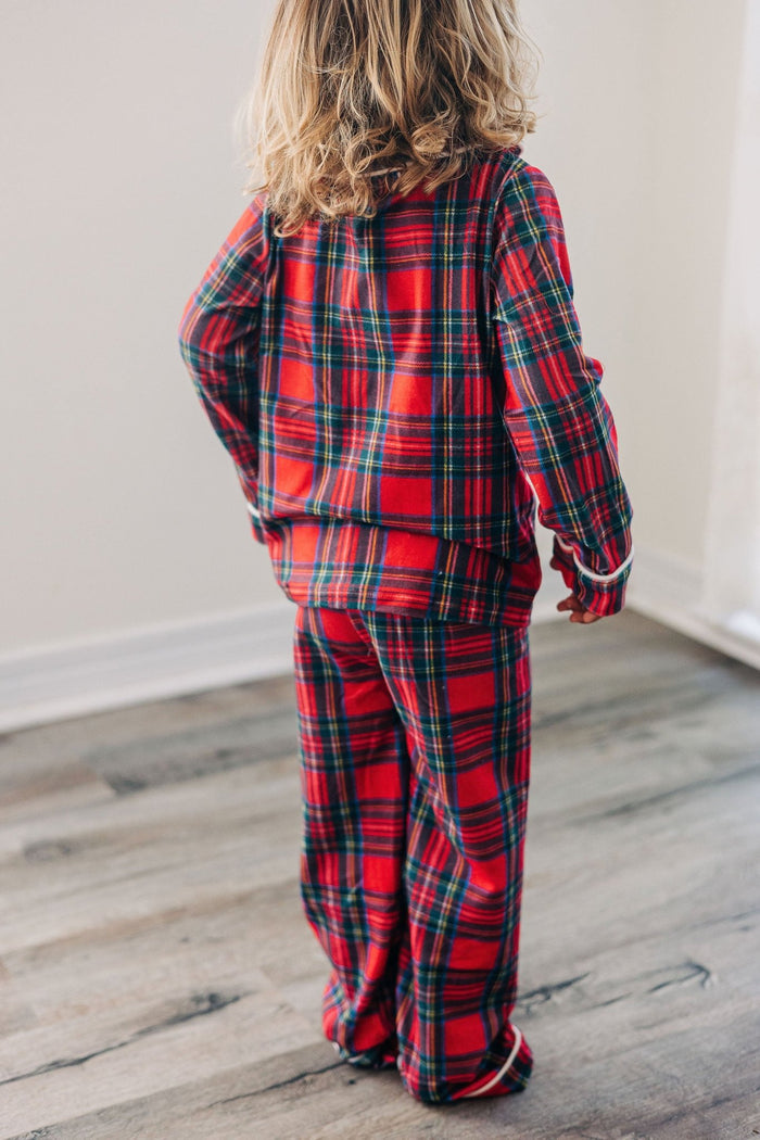 Button Down Pajamas - Tartan Holiday Lounge - Sugar Bee Clothing