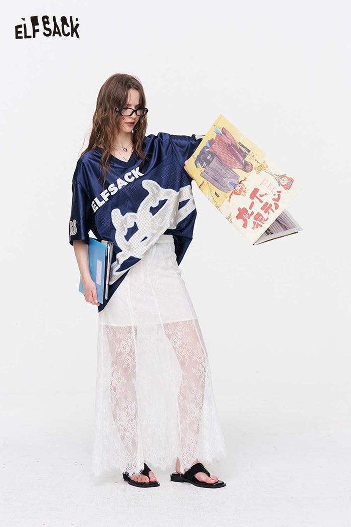 ELFSACK Camo Devil Heart Oversized T-Shirt