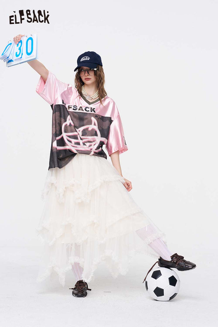 ELFSACK Camo Devil Heart Oversized T-Shirt