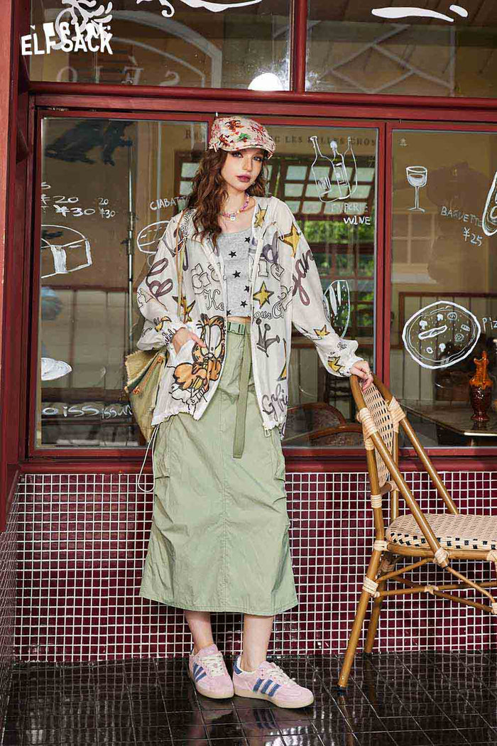 Cargo Maxi Skirt with Multi Pockets