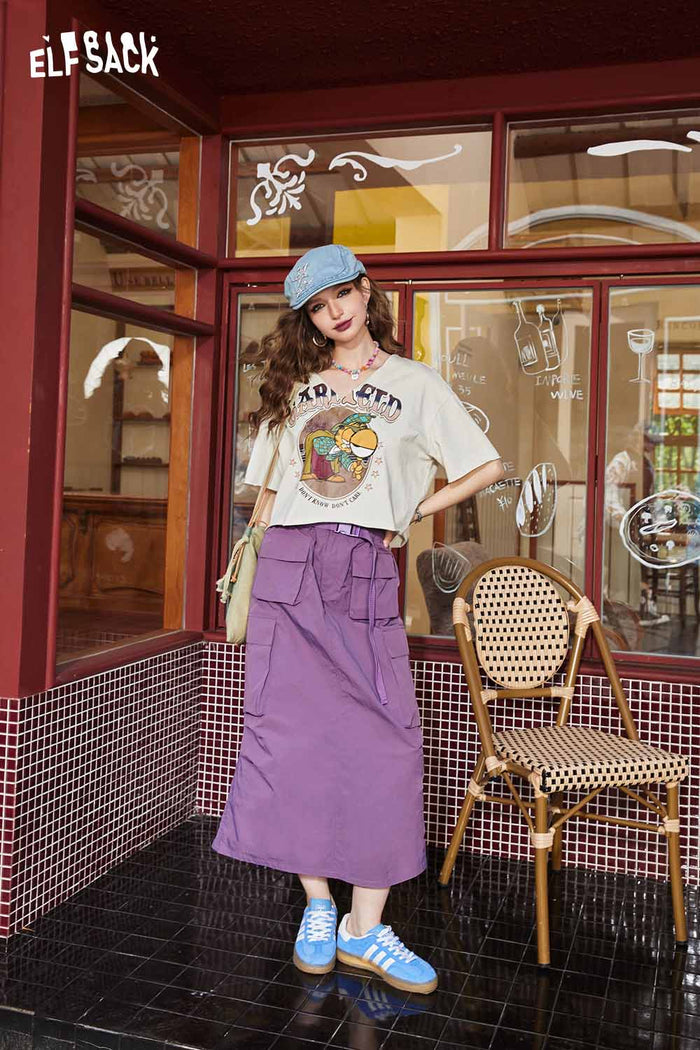 Cargo Maxi Skirt with Multi Pockets