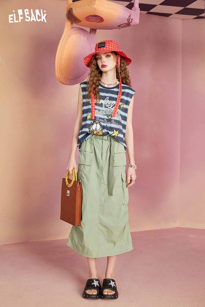 Cargo Maxi Skirt with Multi Pockets