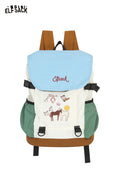 ELFSACK Cartoon Print Color?Block Drawstring Backpack