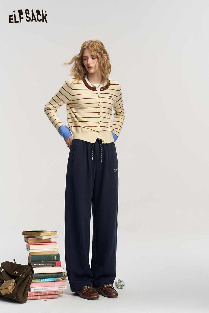 Casual Loose Drawstring Waist Solid Pants