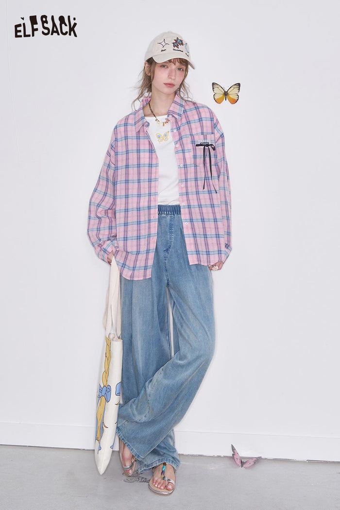 ELFSACK Casual Loose Fit Denim Pants