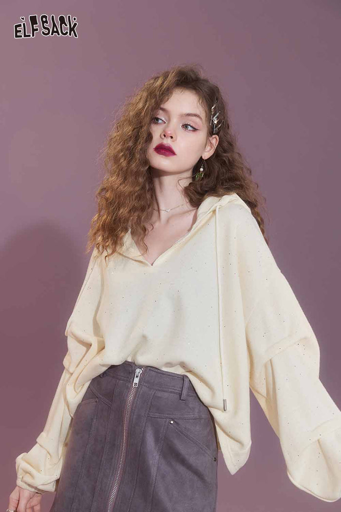 Casual Loose Solid Pullover Sweatshirt