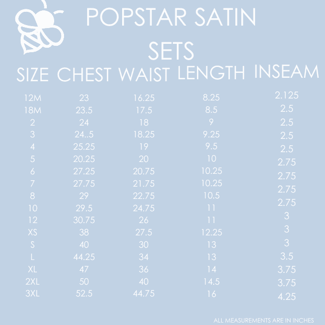 Charlie Satin Short Set - Pop Star - Sugar Bee Clothing