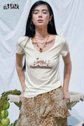 ELFSACK Cheetah Holiday U?Neck Slim Tee