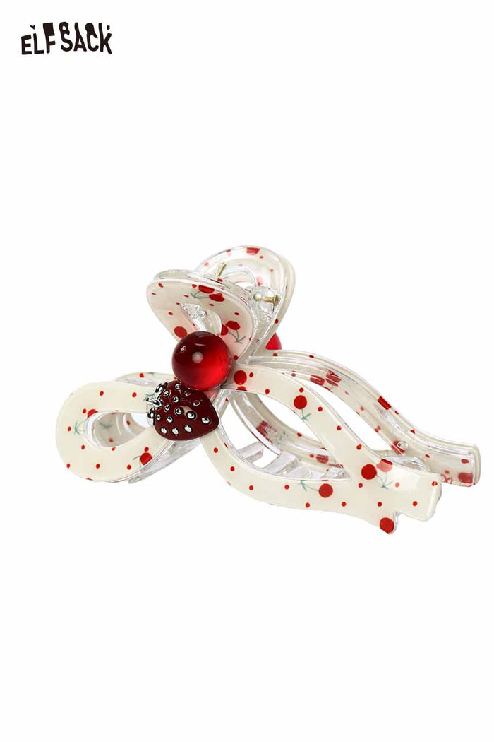 ELFSACK Cherry Strawberry Bow Hair Claw Clip