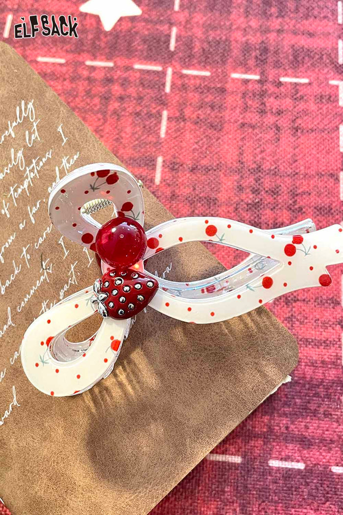ELFSACK Cherry Strawberry Bow Hair Claw Clip