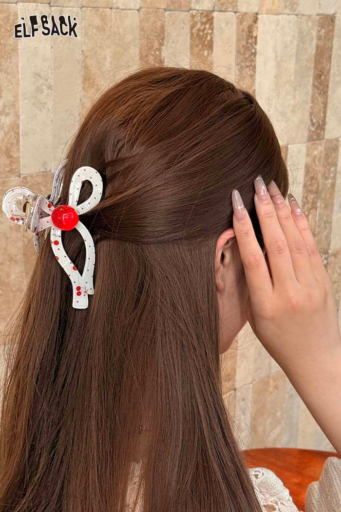 ELFSACK Cherry Strawberry Bow Hair Claw Clip