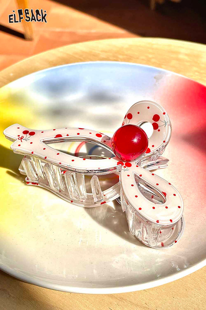 ELFSACK Cherry Strawberry Bow Hair Claw Clip