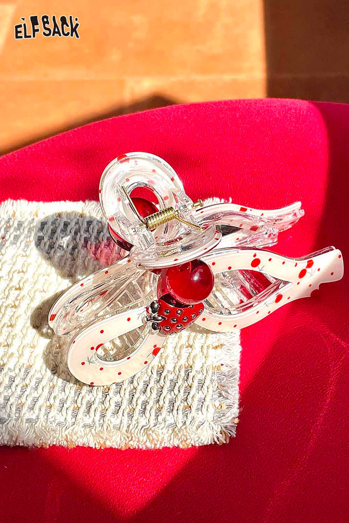 ELFSACK Cherry Strawberry Bow Hair Claw Clip
