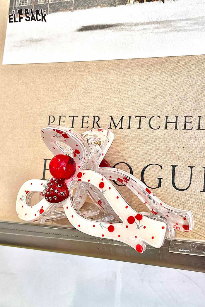 ELFSACK Cherry Strawberry Bow Hair Claw Clip