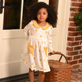 Claire Twirl Dress - Golden Flowers - Sugar Bee Clothing