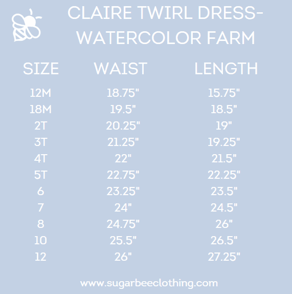 Claire Twirl Dress - Watercolor Farm - Sugar Bee Clothing