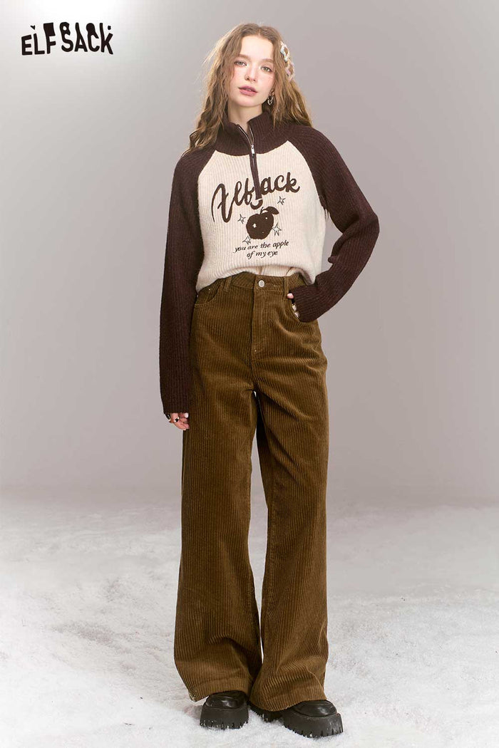 ELFSACK Color Block Raglan Knit Slim Fit Base Layer