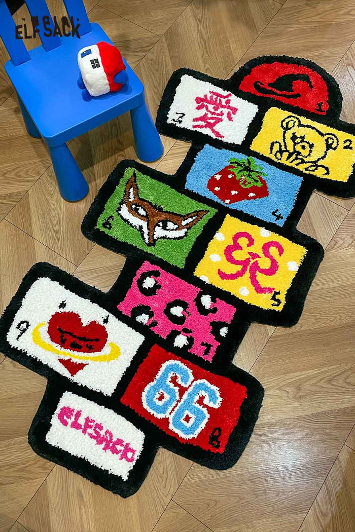ELFSACK Colorful Cartoon Printed Rug