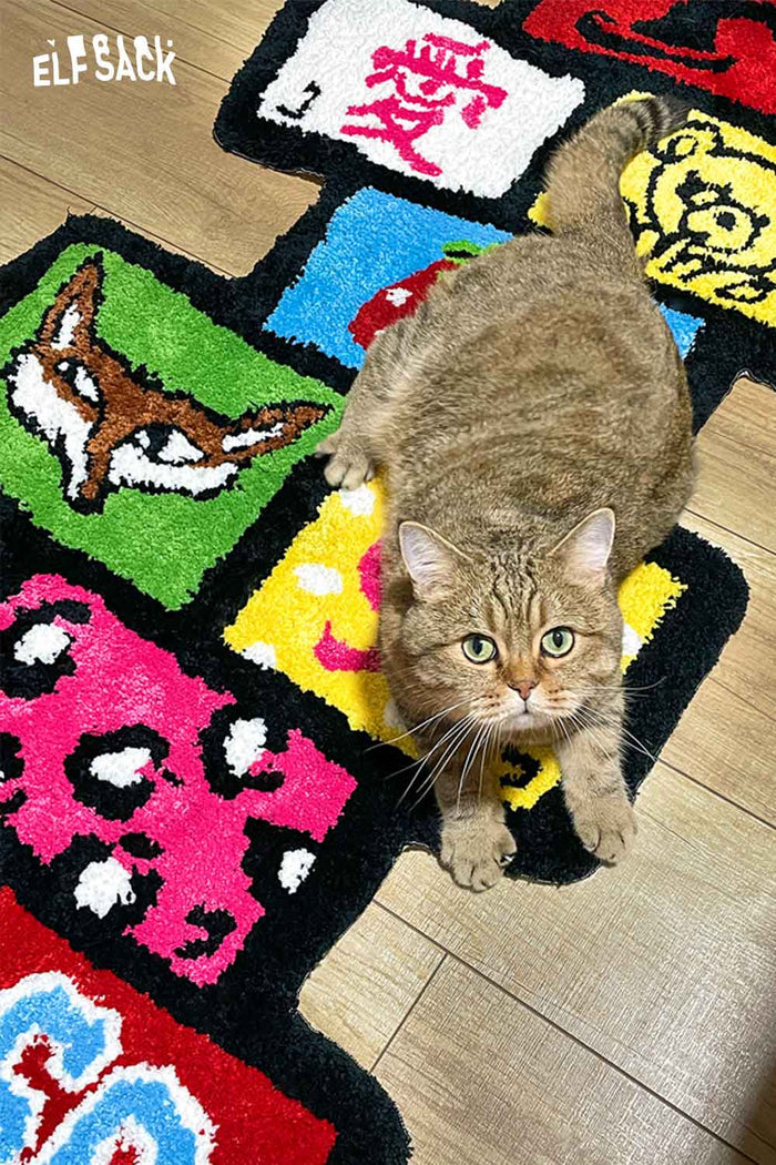 ELFSACK Colorful Cartoon Printed Rug