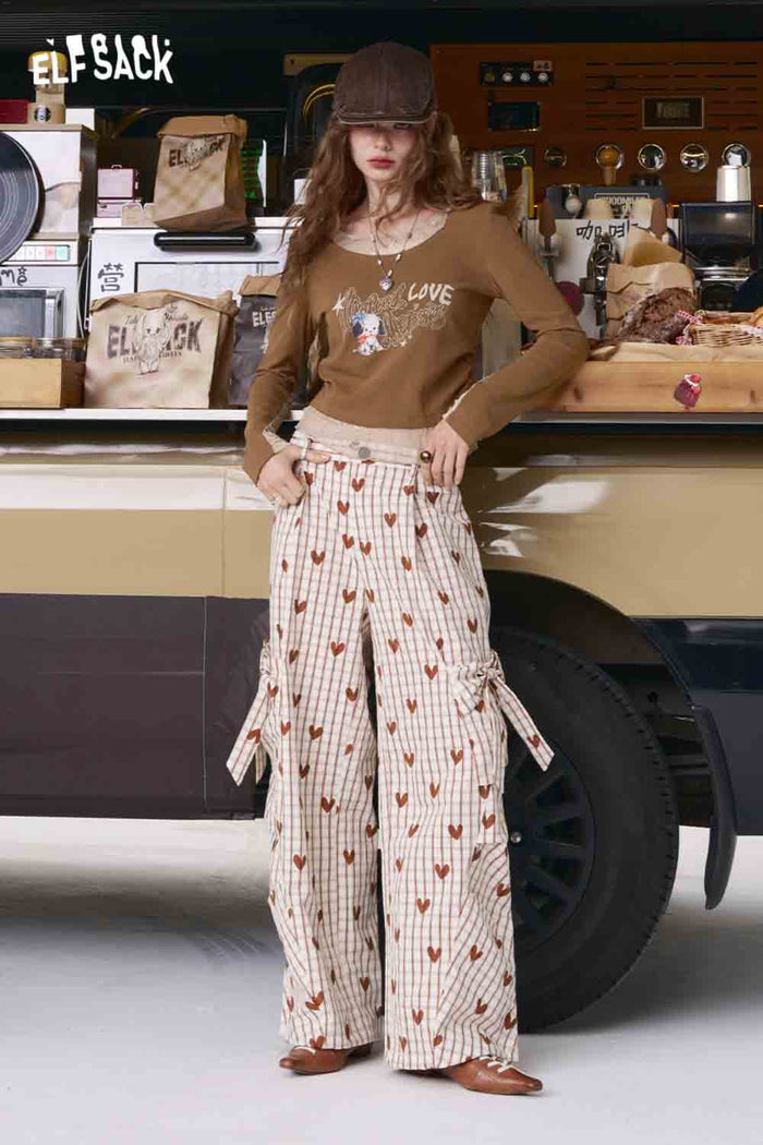 ELFSACK Cotton-Poplin Contoured Lace-Insert Tee