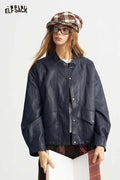 Crop Jacket with Waist Drawstring