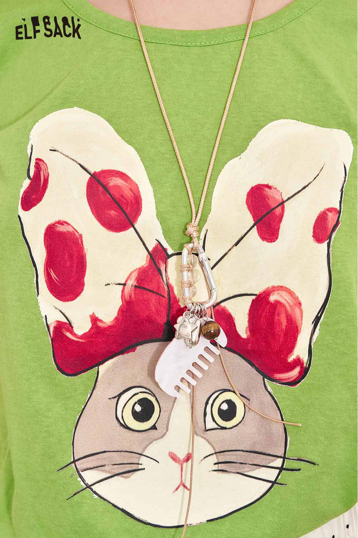 ELFSACK Cute Bunny Print T-Shirt