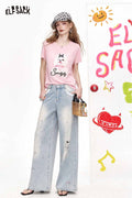 ELFSACK Cute Dog Bow Leopard Print Tee