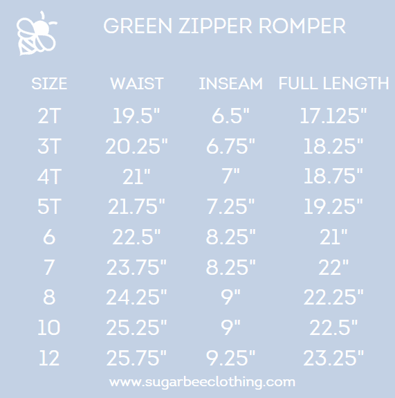 Danyella Zipper Romper - Green - Sugar Bee Clothing