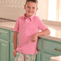 Davis Pocket Polo - Pink Palm Trees - Sugar Bee Clothing