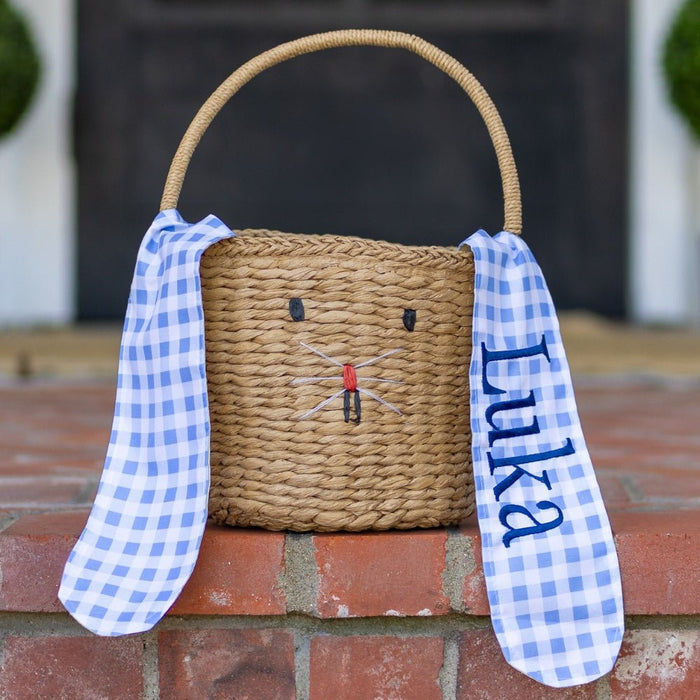 Easter Basket - Blue Gingham Bunny - Sugar Bee Clothing