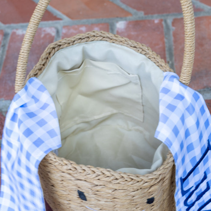 Easter Basket - Blue Gingham Bunny - Sugar Bee Clothing
