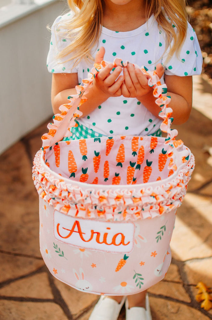 Easter Basket - Pink Carrots - Sugar Bee Clothing