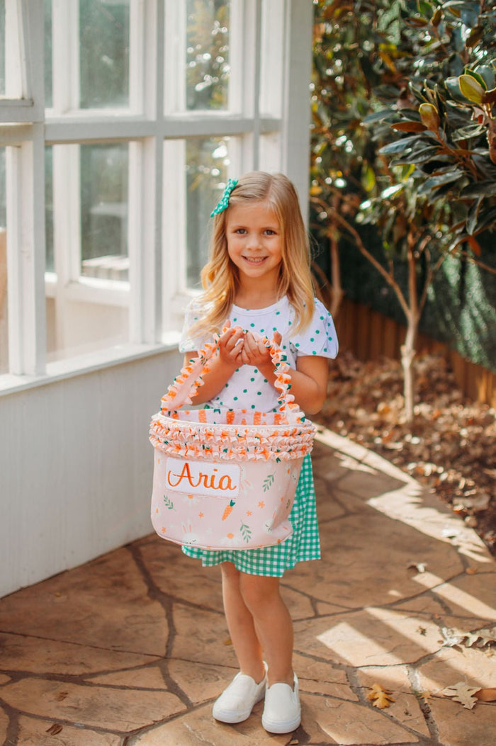 Easter Basket - Pink Carrots - Sugar Bee Clothing