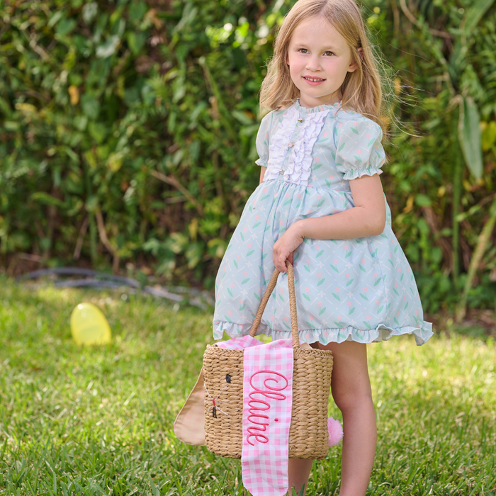 Easter Basket - Pink Gingham Bunny - Sugar Bee Clothing