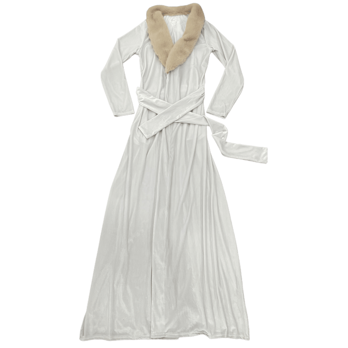 Eleanor Fur Trimmed Robe - Cafe Au Lait - Sugar Bee Clothing