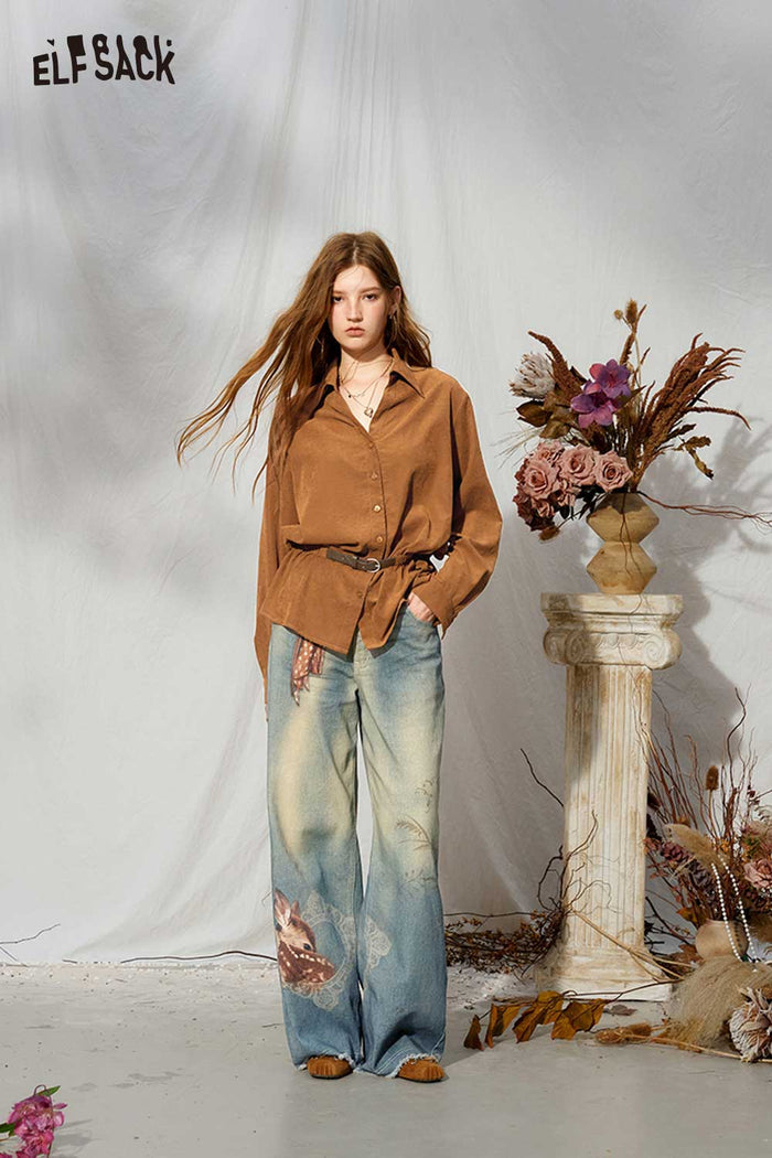 Elegant Belted Peplum Button-Up Blouse