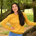 Emerson Crew Sweater - Amber Windowpane - Sugar Bee Clothing