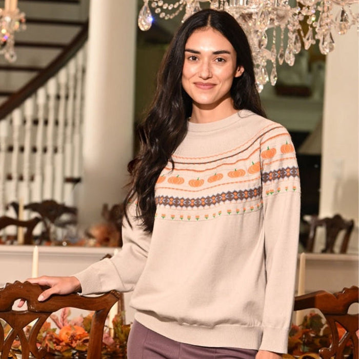Emerson Crew Sweater - Pumpkin Faire Isle - Sugar Bee Clothing