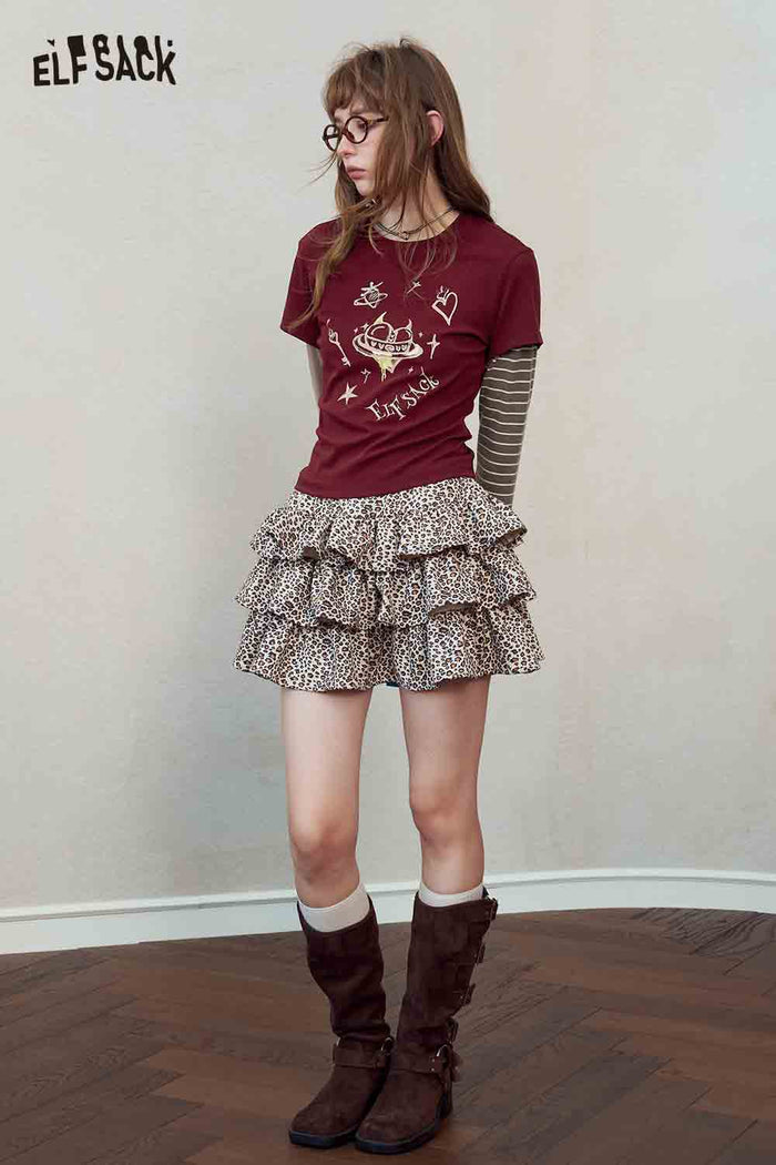 Fake Two-Piece Cartoon Graphic Tee