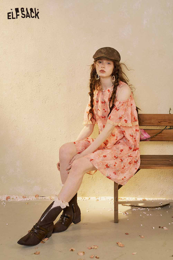 Floral Cold Shoulder Mini Dress