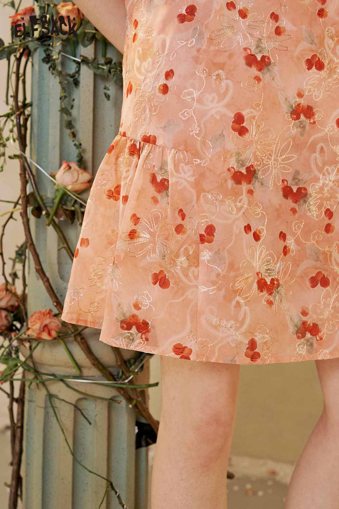 Floral Cold Shoulder Mini Dress