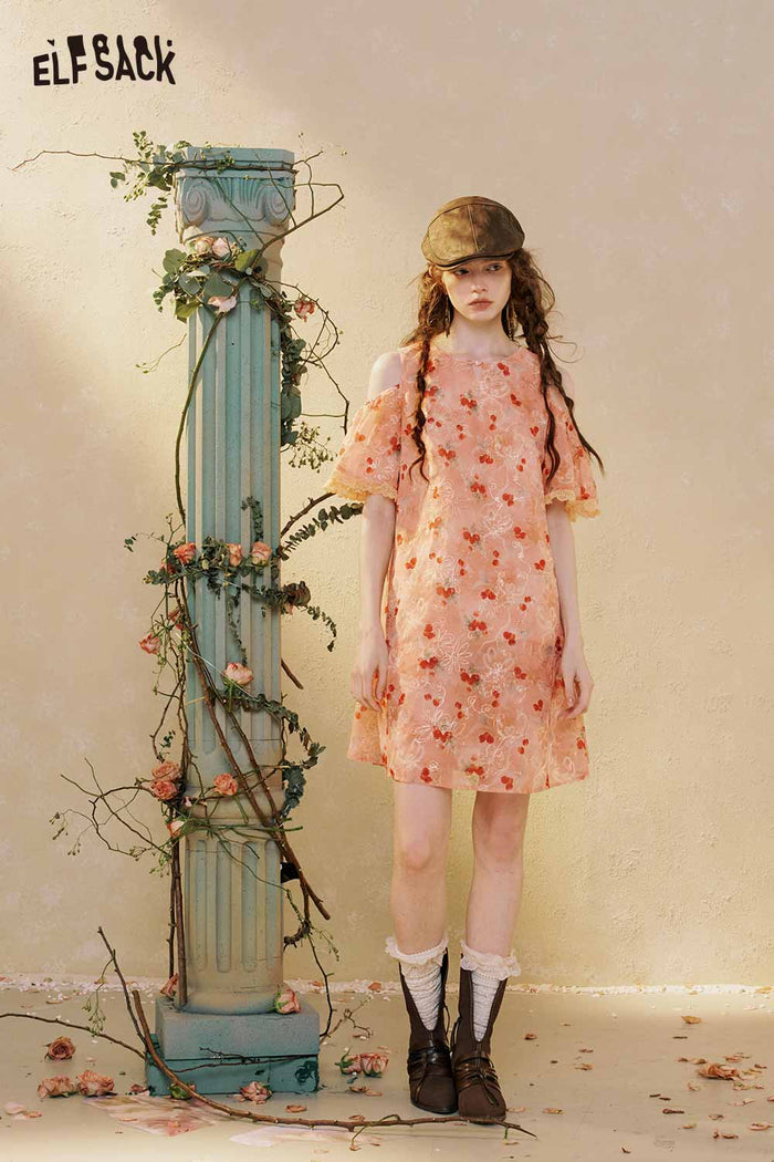Floral Cold Shoulder Mini Dress