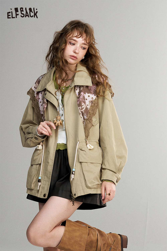 Floral Fruit Print Casual Jacket