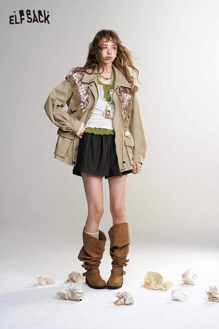 Floral Fruit Print Casual Jacket