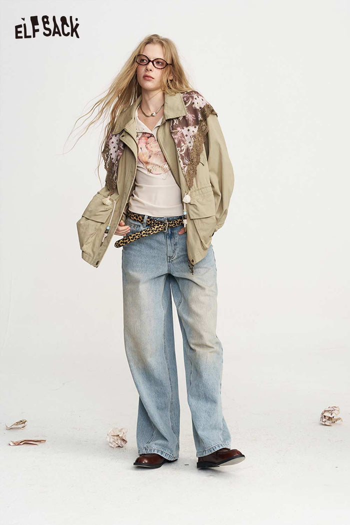 Floral Fruit Print Casual Jacket