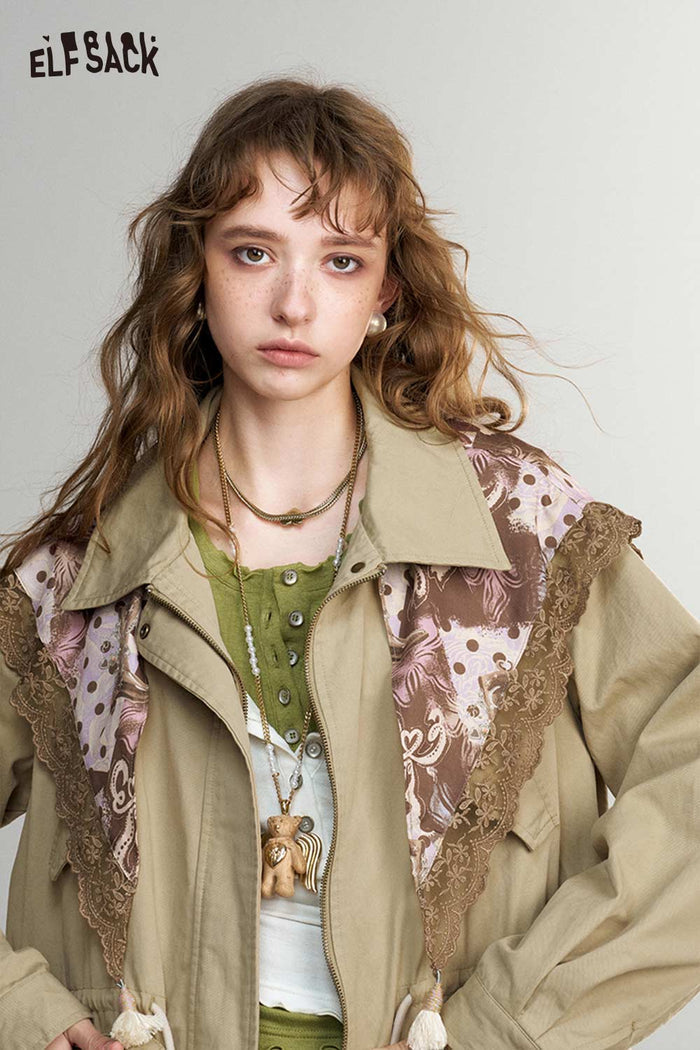 Floral Fruit Print Casual Jacket