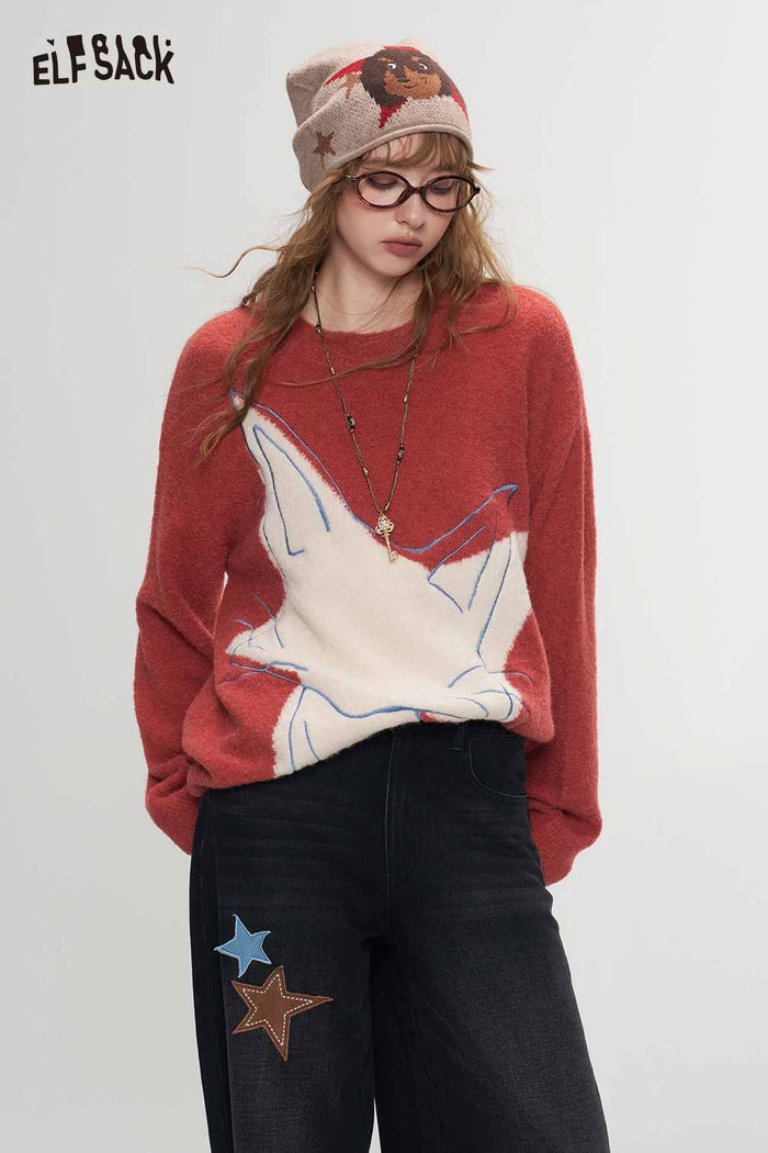 Floral Print Long Sleeve Sweater