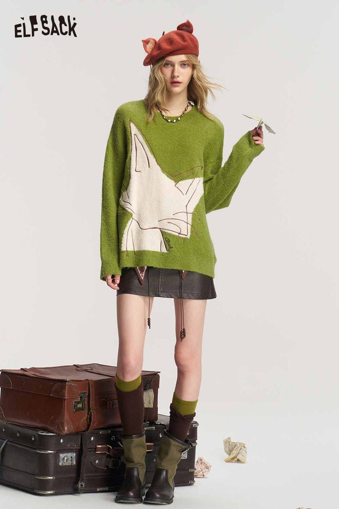 Floral Print Long Sleeve Sweater