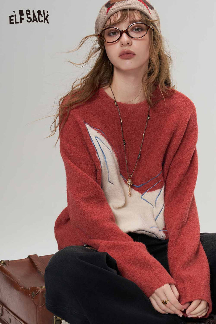 Floral Print Long Sleeve Sweater