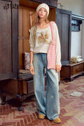 Floral Print Loose Wide Leg Jeans